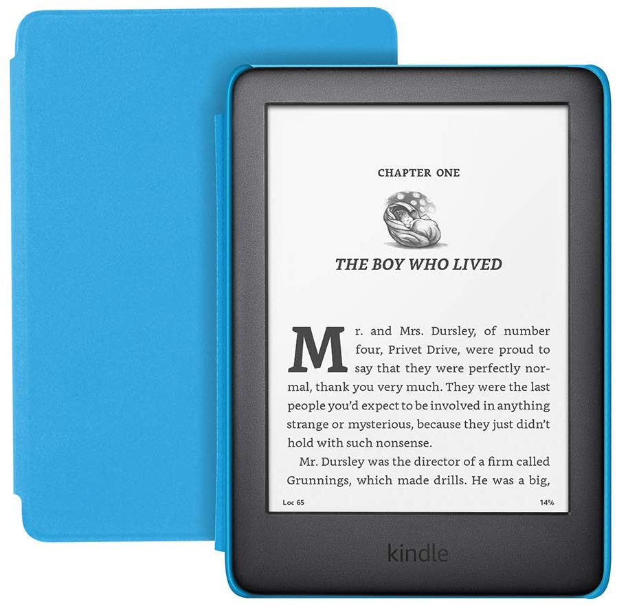 Электронная книга AMAZON Kindle Kids Edition 2019 8 ГБ с голубым чехлом